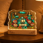 Personalized Vintage Rotary Telephone & Blooms Wavy Acrylic Night Light