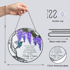 Personalized wisteria memorial suncatcher details