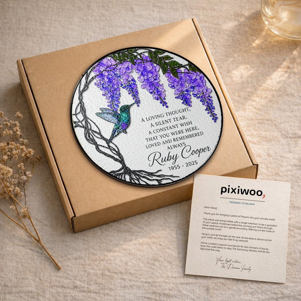 Personalized wisteria memorial suncatcher view 2