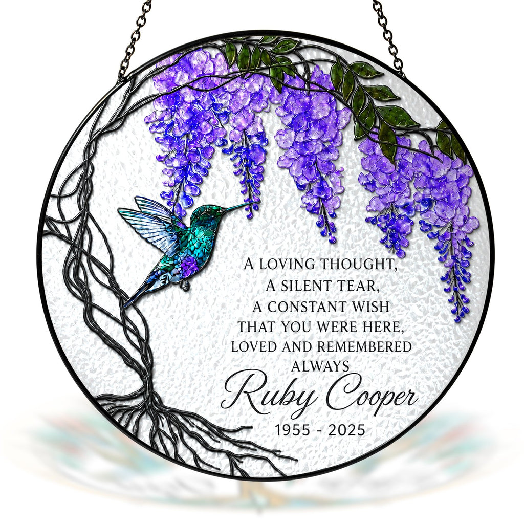 Personalized wisteria memorial suncatcher view 10