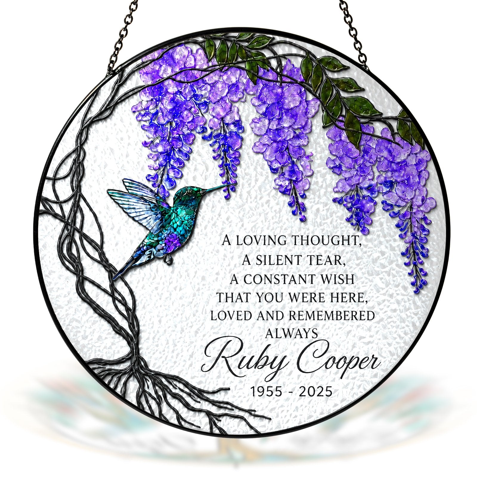 Personalized wisteria memorial suncatcher view 10