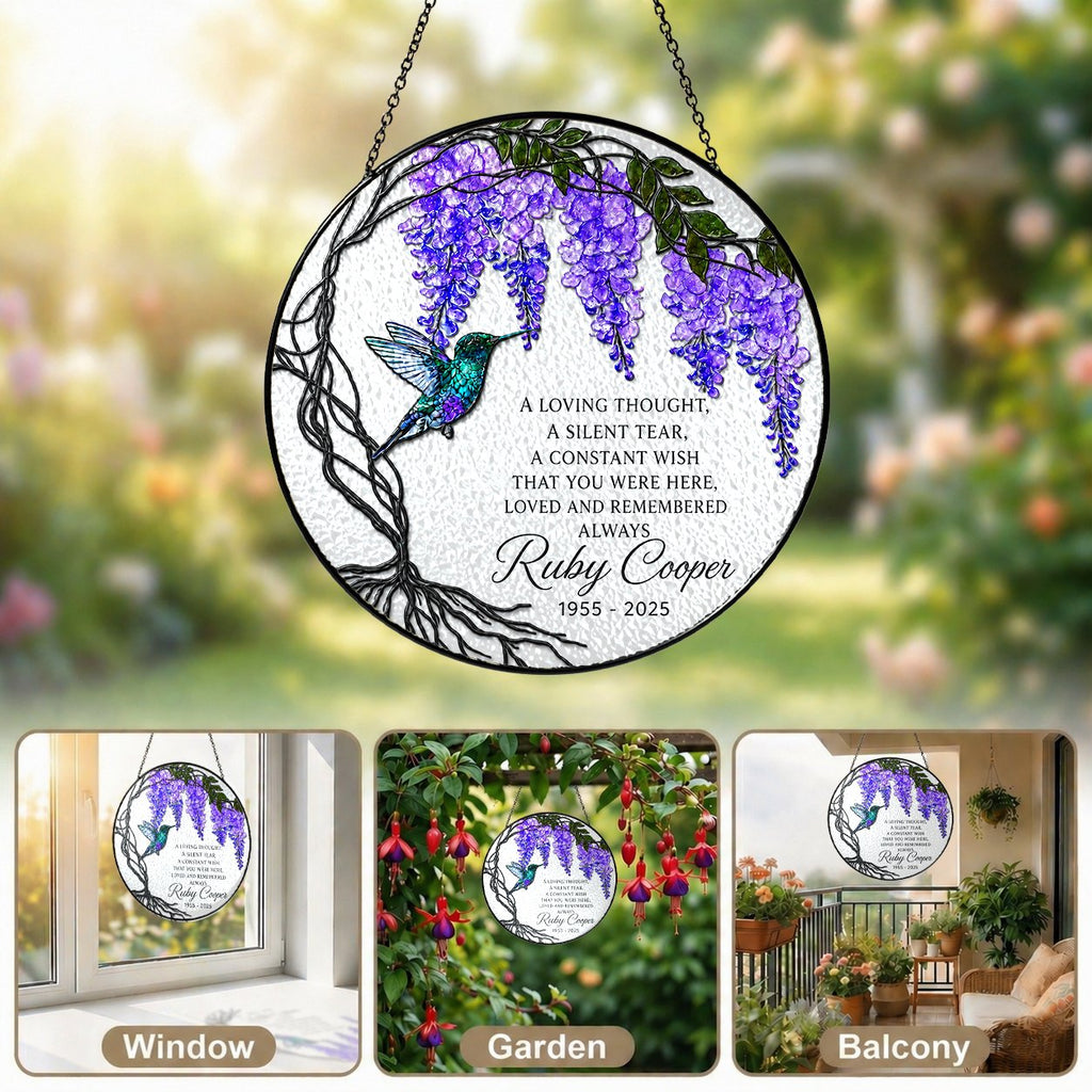 Personalized wisteria memorial suncatcher view 11