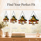Witch Hat Frog on Mushroom Holographic Acrylic Suncatcher