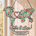 Custom Long Distance Map Acrylic Suncatcher