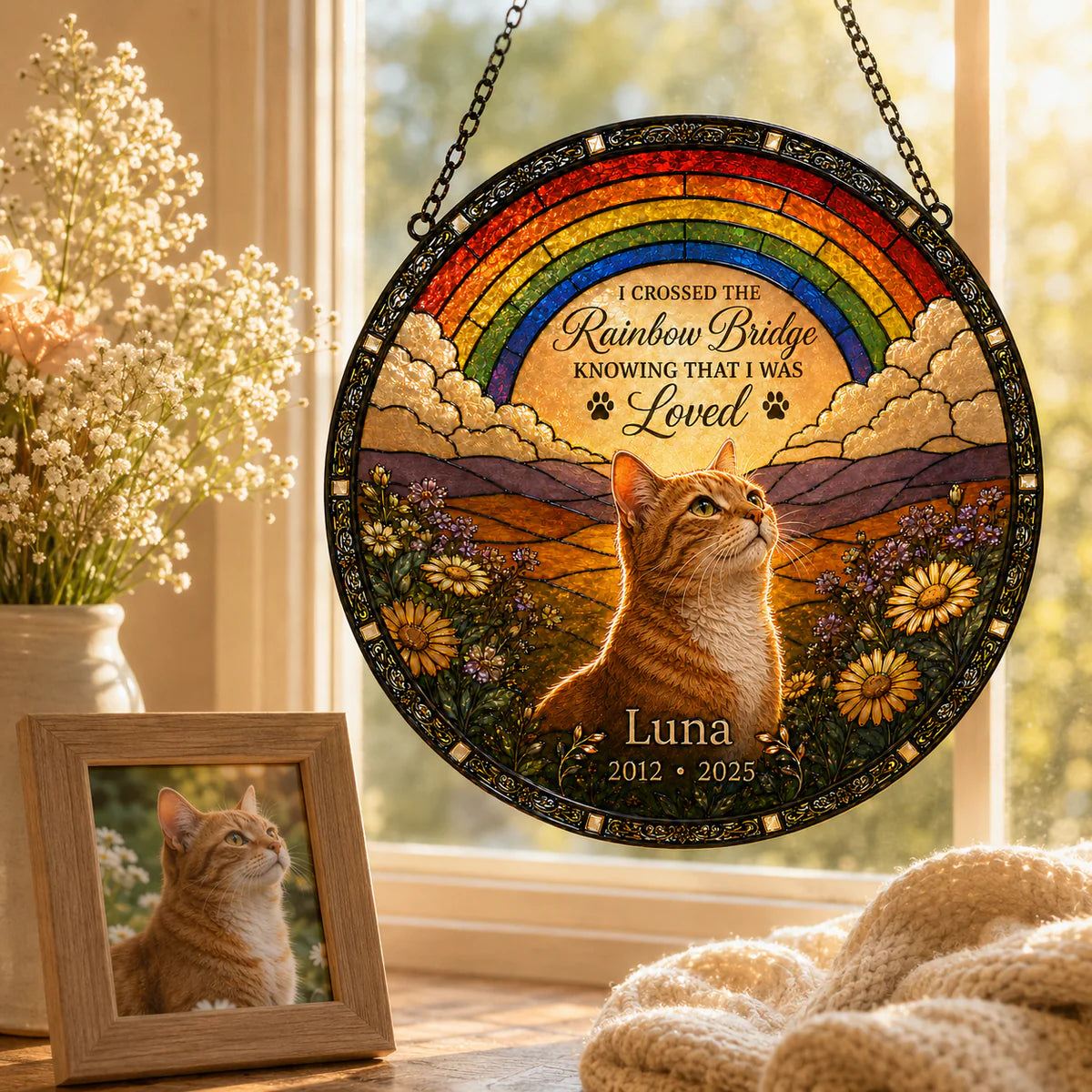 Personalized Pet Memorial Suncatcher – Forever in My Heart