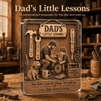 Personalized Dad's Little Lessons family keepsake acrylic plaque for Father's Day