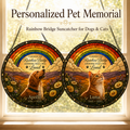 Personalized Rainbow Bridge pet memorial suncatcher for a dog and cat with custom names and years