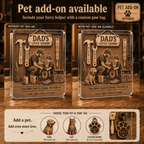 Personalized dad plaque with optional pet add on and custom paw tag