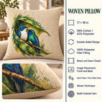 Wait Out the Rain Hummingbird Couple Woven Throw Pillow