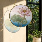 Pink lotus blossom suncatcher view 4