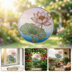 Pink lotus blossom suncatcher view 5