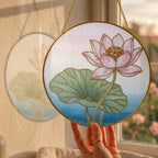 Pink lotus blossom suncatcher view 8