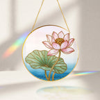 Pink lotus blossom suncatcher view 10