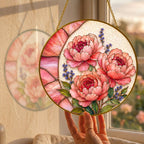 Pink peony suncatcher view 8