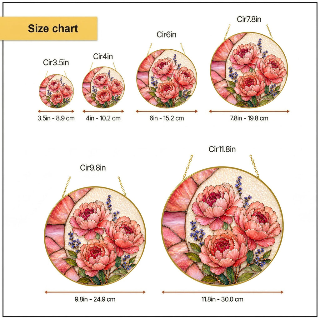 Pink peony suncatcher view 9