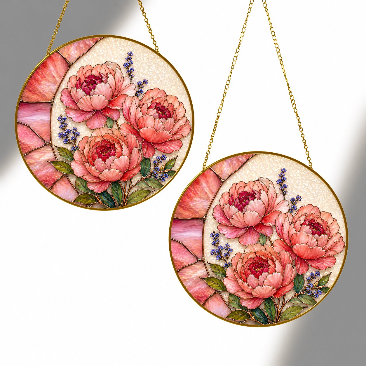 Pink peony suncatcher view 12