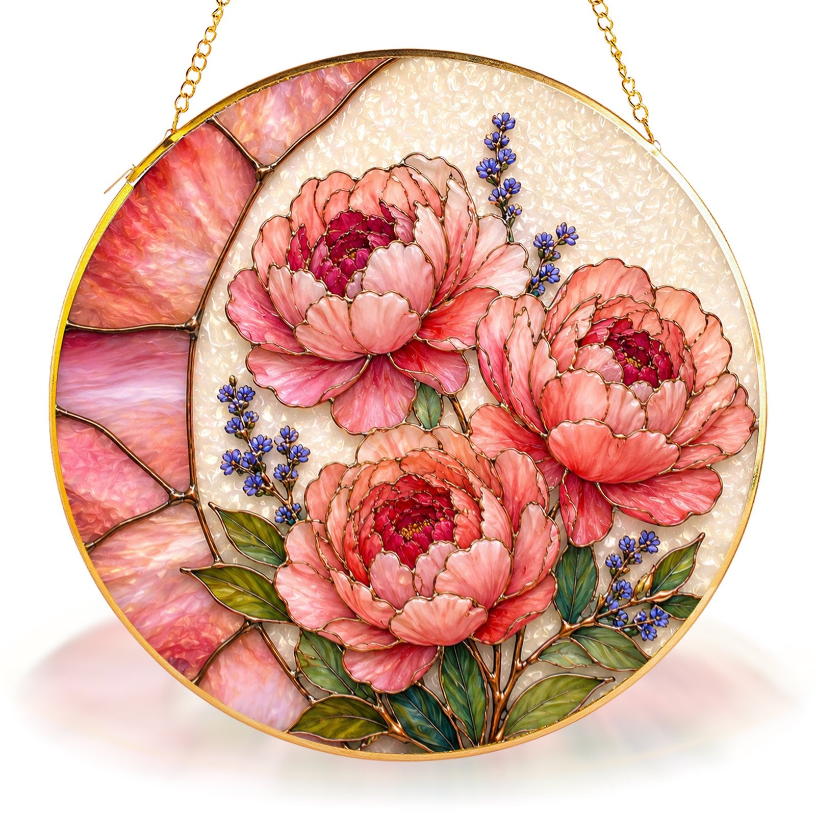 Pink peony suncatcher view 13