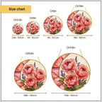 Pink peony stained glass suncatcher view