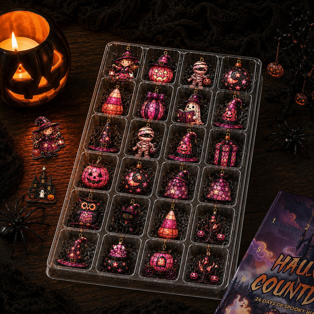 Pink Spellbound Halloween Advent Calendar – 24 Acrylic Ornaments