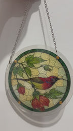 Crimson Sunbird Flower Acrylic Puzzle Suncatcher