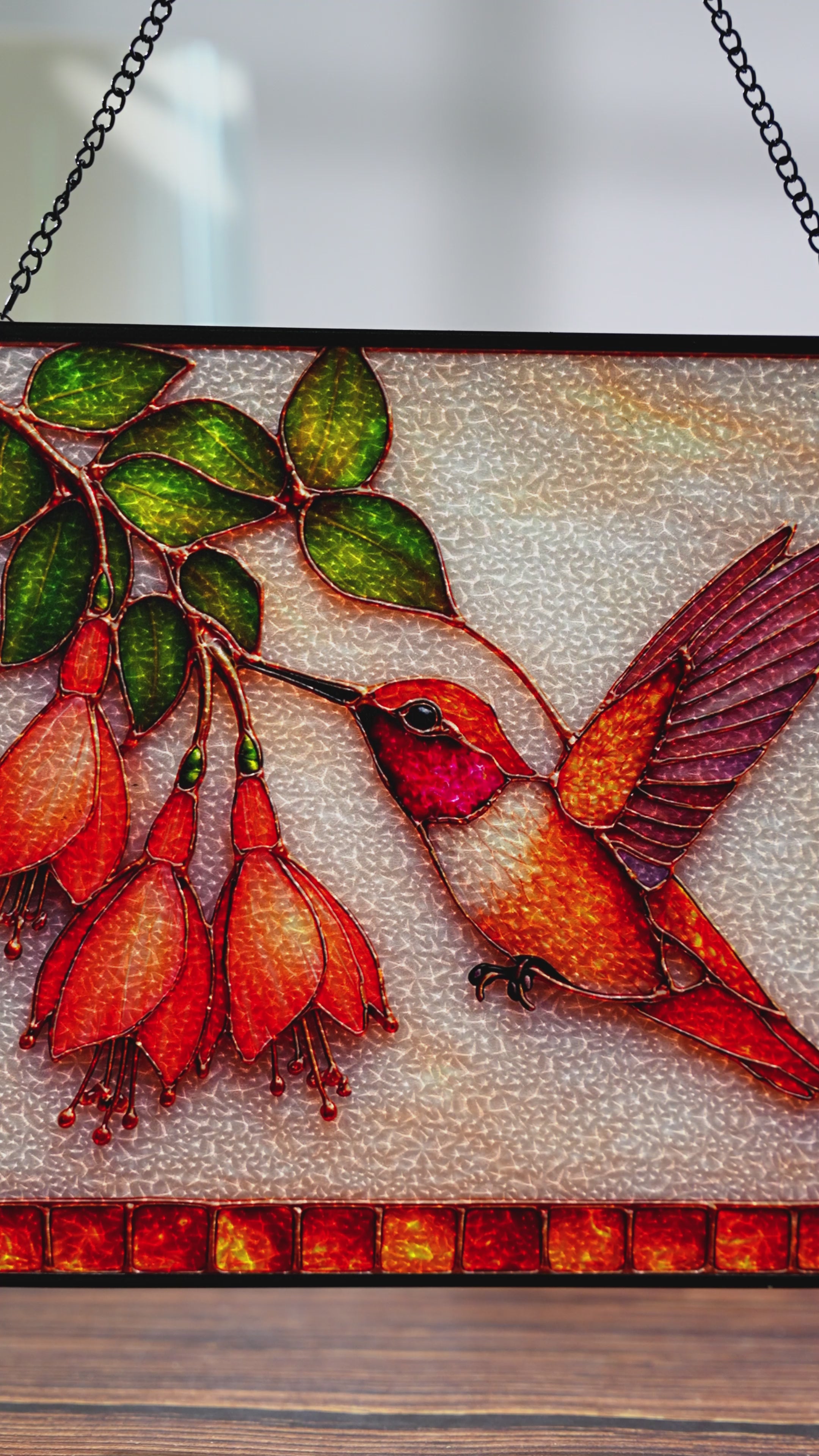Hummingbird & Sunflower Suncatcher - Fire & Bloom