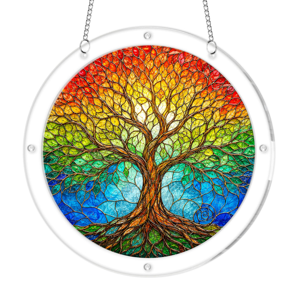 Rainbow Tree of Life Acrylic Puzzle Suncatcher