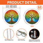 Rainbow tree of life acrylic puzzle suncatcher, colorful DIY window decor