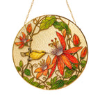 Red clematis bird gold frame suncatcher product view