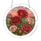 Red Rose Acrylic Puzzle Suncatcher