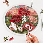 Red Rose Acrylic Puzzle Suncatcher