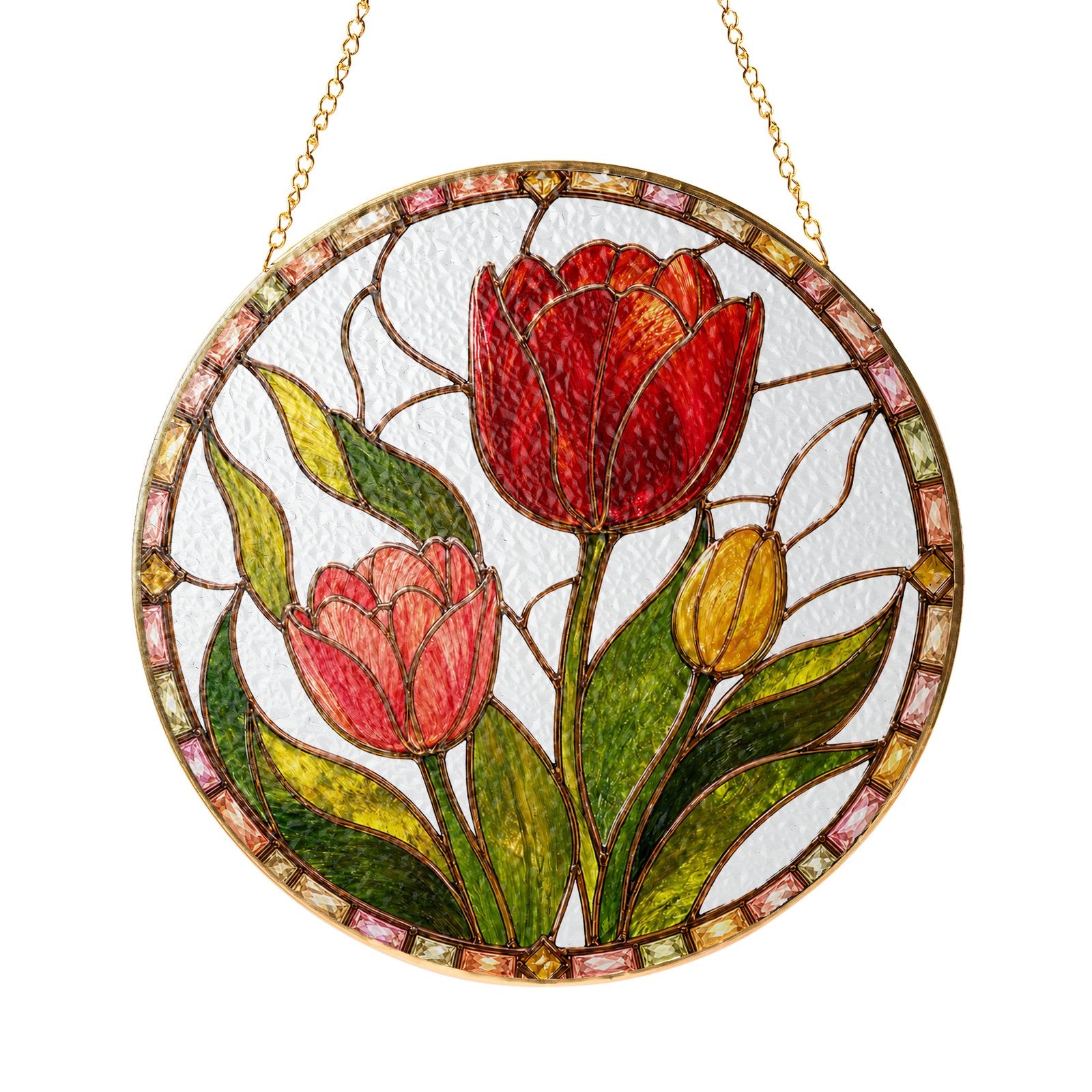 Red tulip suncatcher view 2