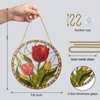 Red tulip suncatcher view 3