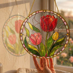 Red tulip suncatcher view 8