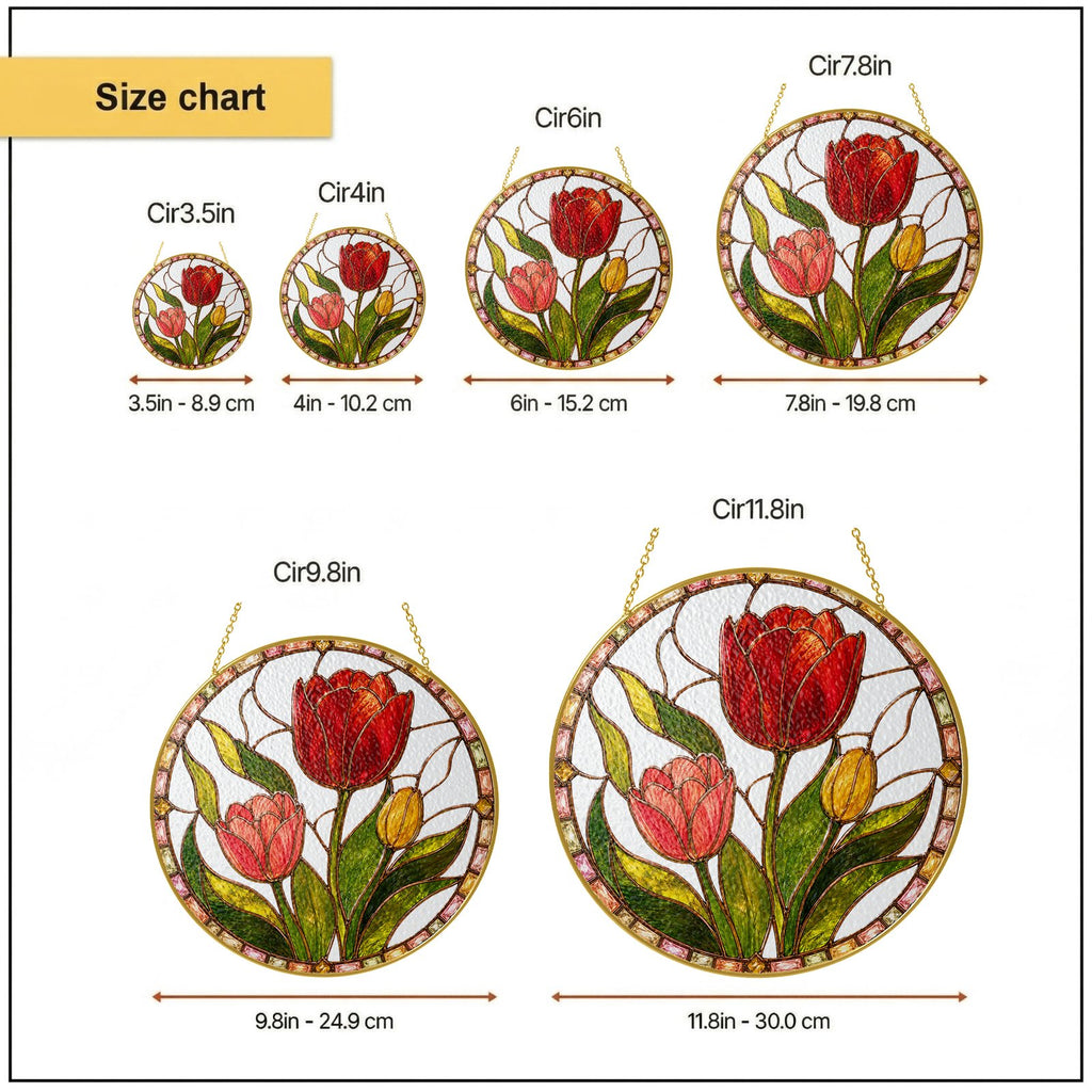 Red tulip suncatcher view 9