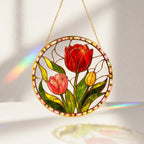 Red tulip suncatcher view 10
