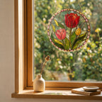 Red tulip suncatcher view 11