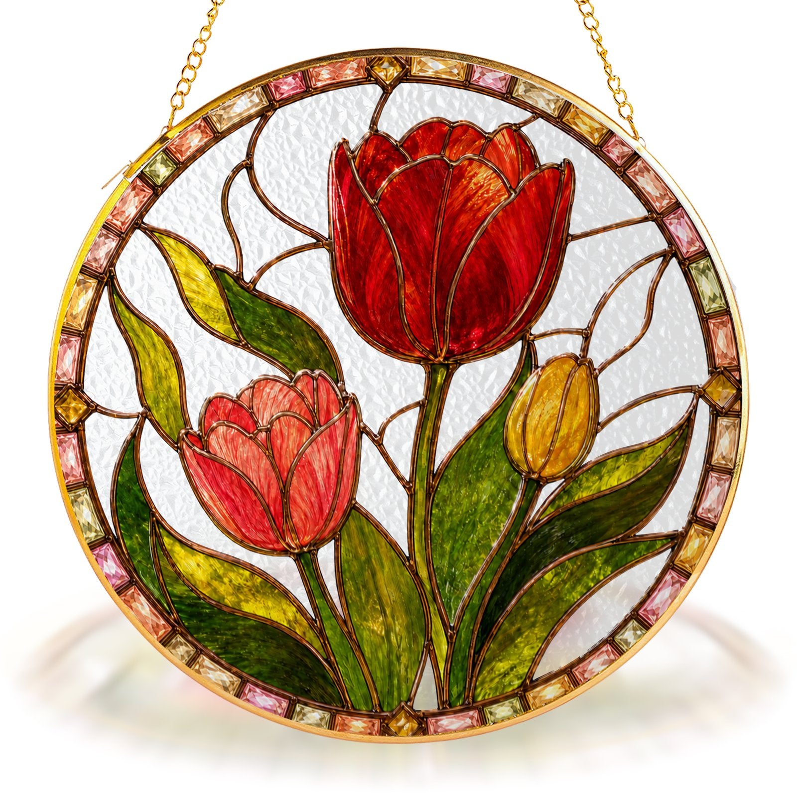 Red tulip suncatcher view 13