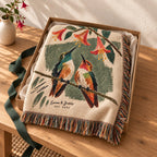 Personalized Rest Your Wings Hummingbird Couple Woven Blanket