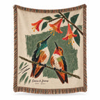 Personalized Rest Your Wings Hummingbird Couple Woven Blanket
