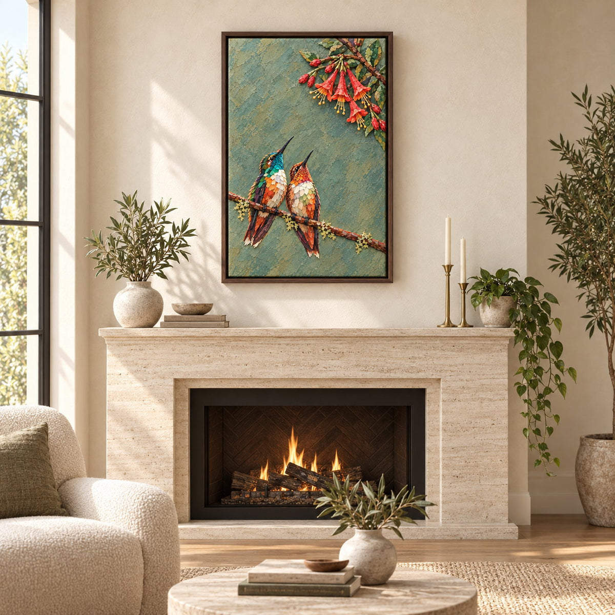 Personalized Rest Your Wings Hummingbird Couple Canvas Wall Art