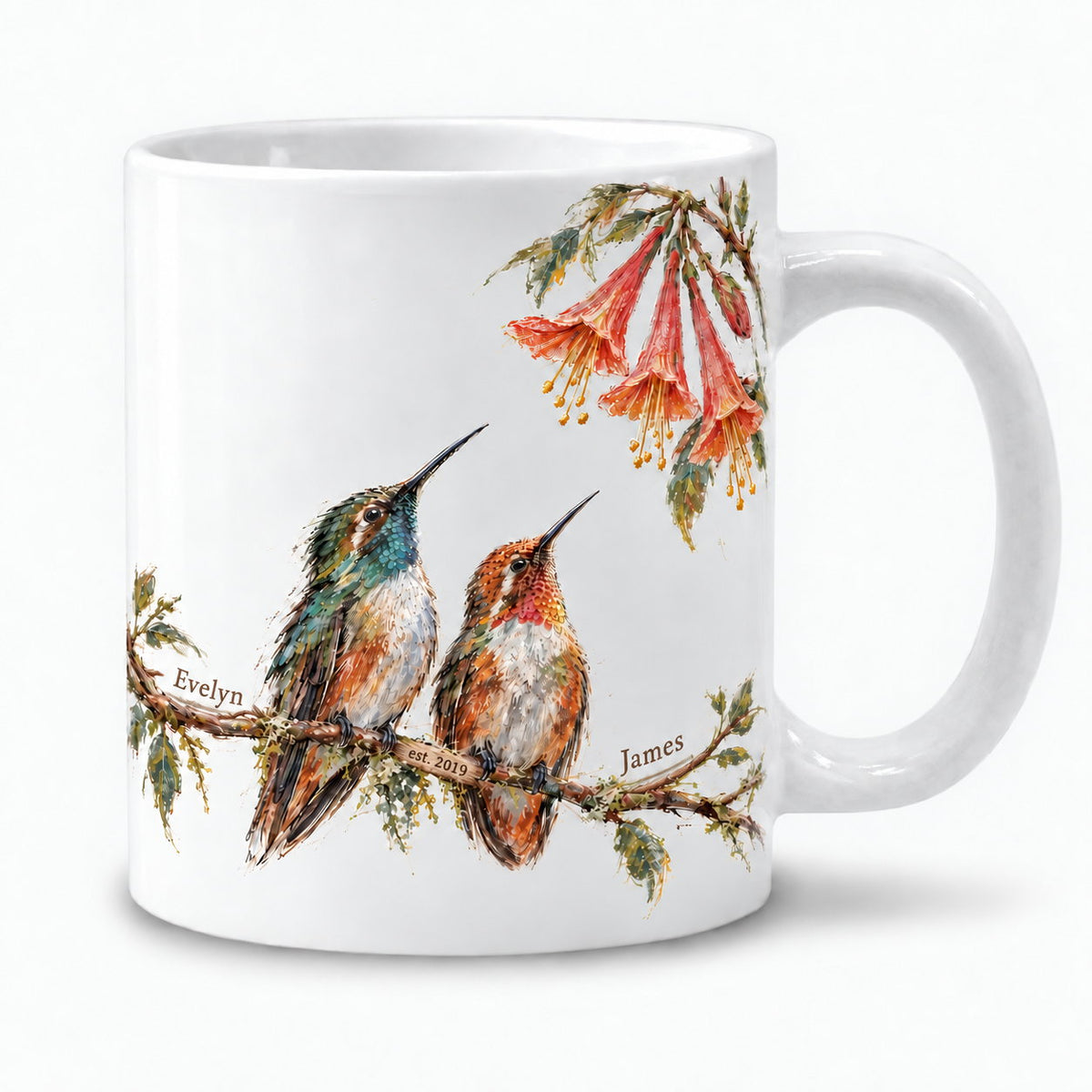 Personalized Rest Your Wings Hummingbird Couple Mug