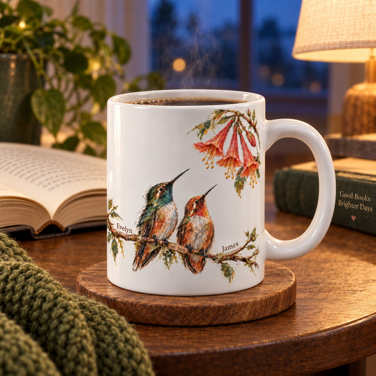 Personalized Rest Your Wings Hummingbird Couple Mug