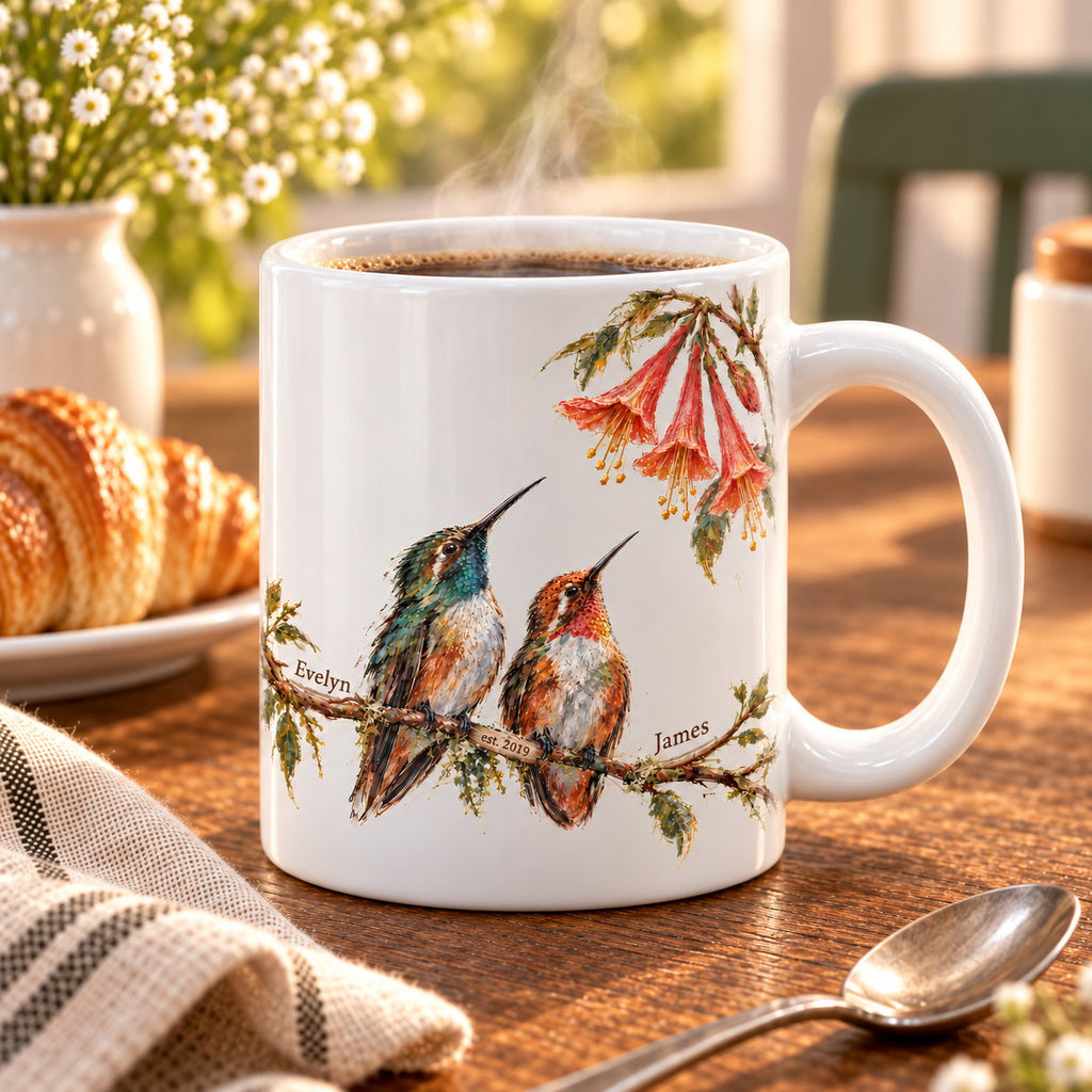 Personalized Rest Your Wings Hummingbird Couple Mug