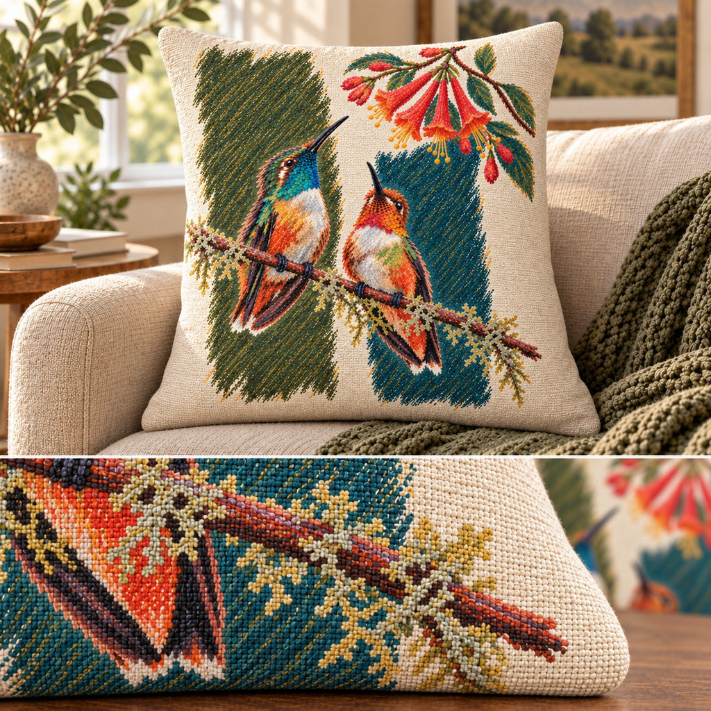 Personalized Rest Your Wings Hummingbird Couple Woven Throw Pillow
