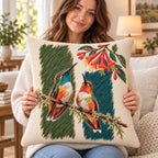 Personalized Rest Your Wings Hummingbird Couple Woven Throw Pillow