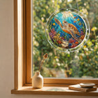 Sea turtle acrylic puzzle suncatcher, colorful DIY ocean window decor