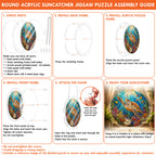 Sea turtle acrylic puzzle suncatcher, colorful DIY ocean window decor