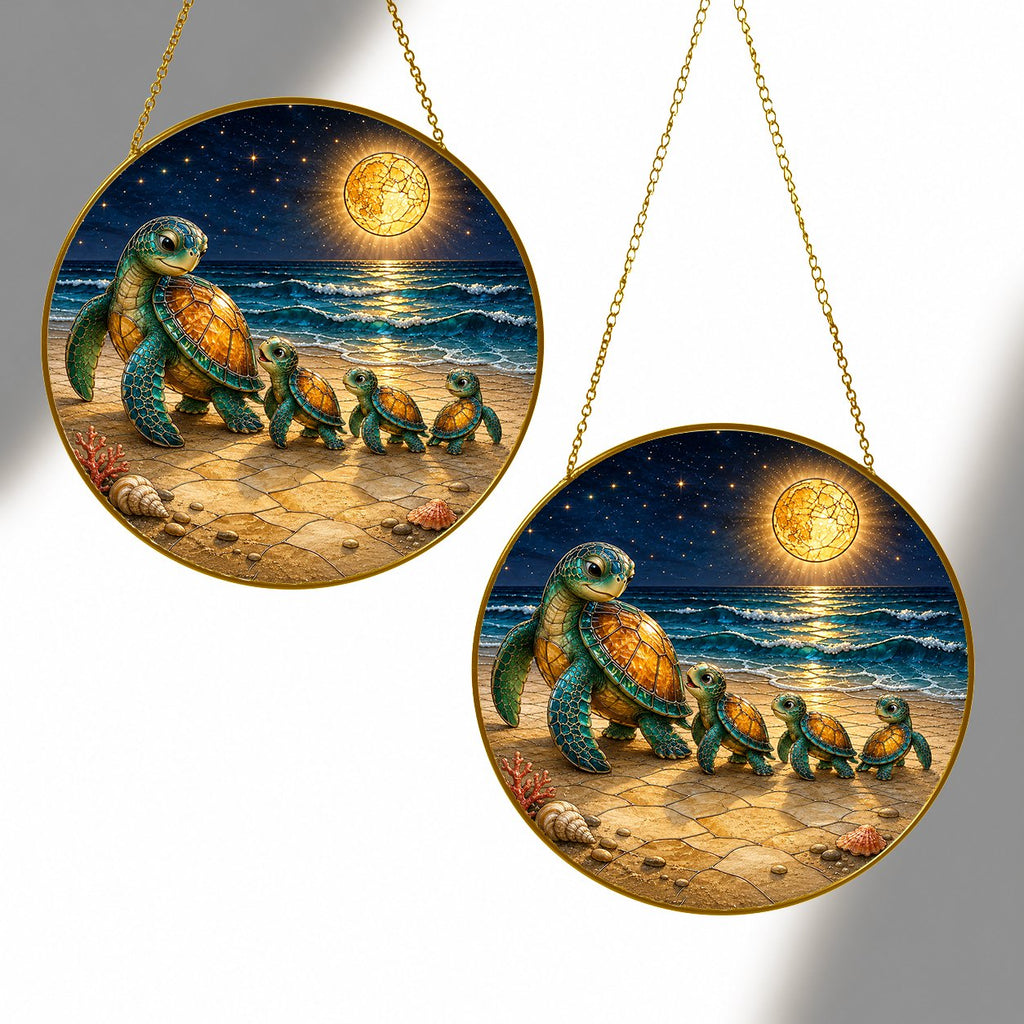 Sea turtle family beach suncatcher - view 3