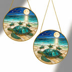 Sea turtle family full moon suncatcher - view 3