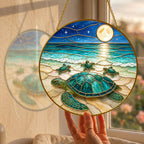 Sea turtle family full moon suncatcher - view 7